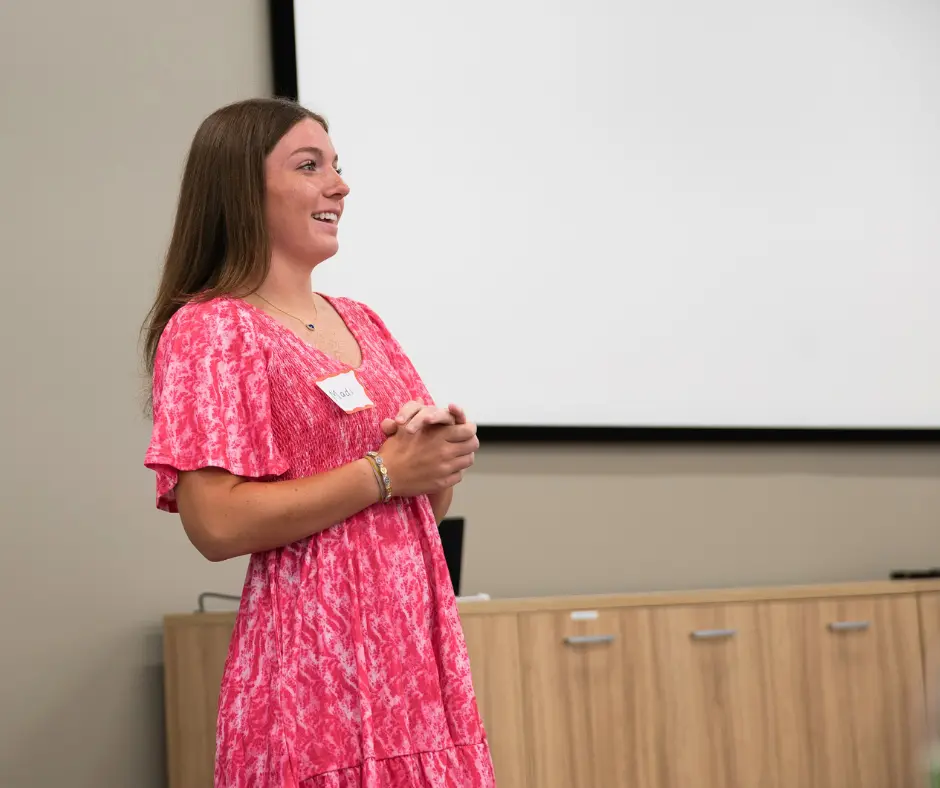 Teen making a presentation